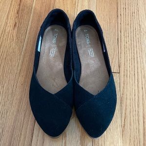 Toms Black Suede Flats